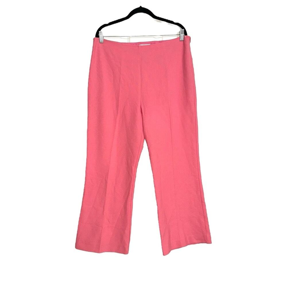 Trina Turk Pink Knit Wide-Leg Cropped Pants 12